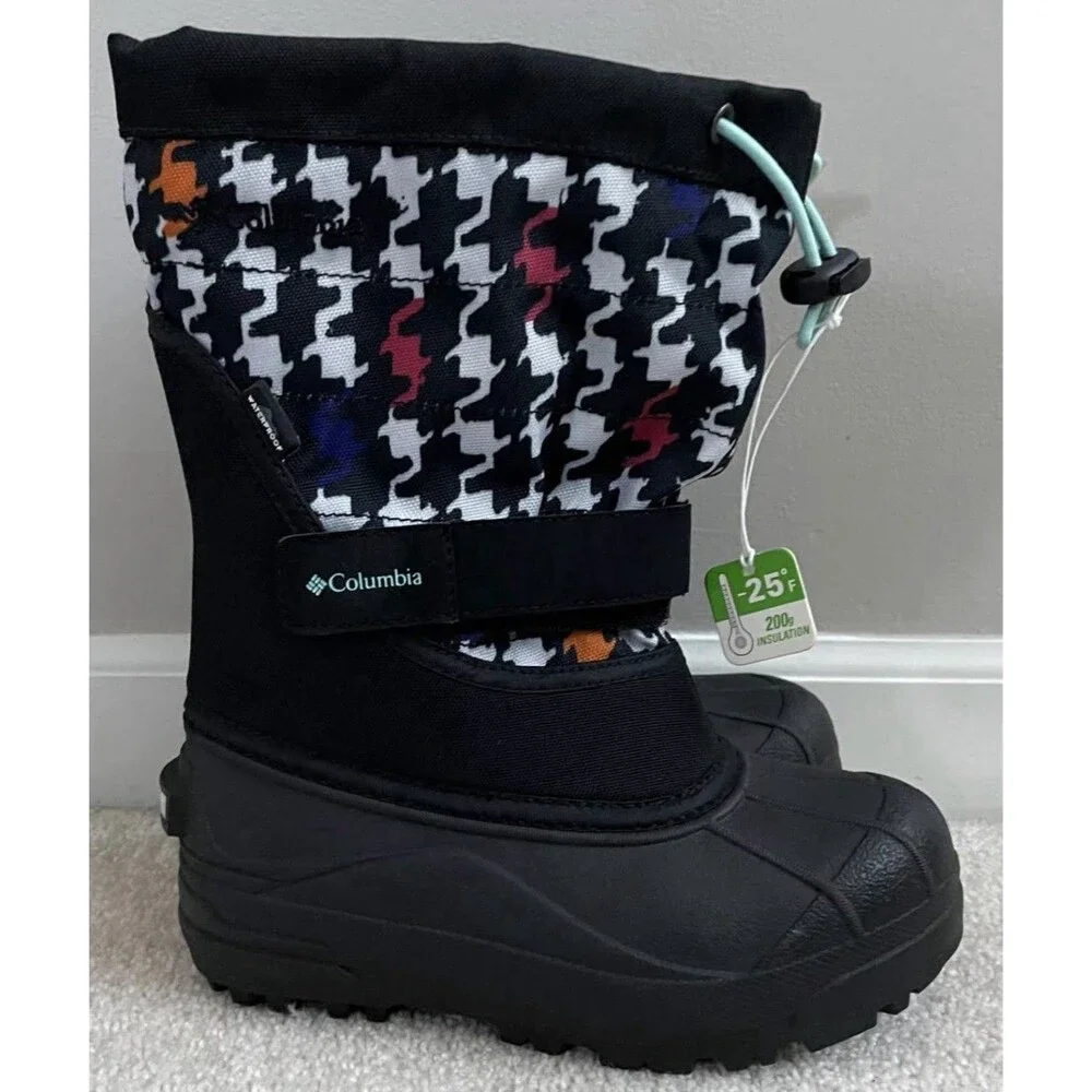 NWT's Columbia PowderBug Plus II Girls Youth 1 Snow/Winter Boots Black